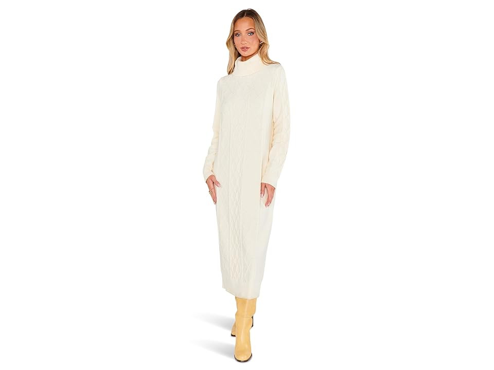 Show Me Your Mumu Montreal Midi Dress Women's Dress Cream Cable Knit : SM, Nylon/Polyester/Viscose | Zappos