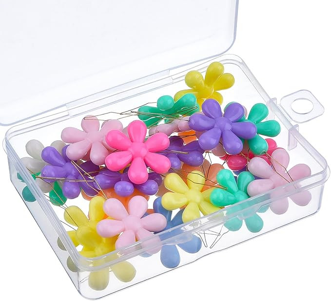 TecUnite 30 Pieces Needle Threaders with Clear Box Multicolor Plastic Flower Head Wire Loop Needl... | Amazon (US)