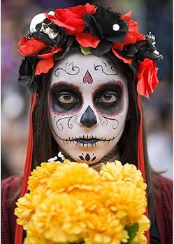 Flower Crown Day of the Dead Rose Headbands Skull Floral Crown Mexican Headpiece with Ribbon for ... | Amazon (US)