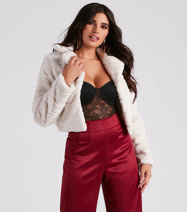 A Fabulous Vibe Faux Fur Crop Jacket | Windsor Stores