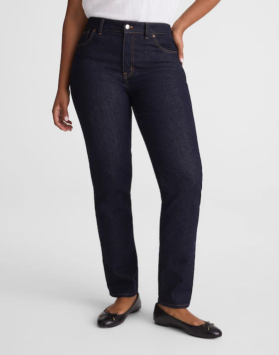 The Curvy Jules Slim-Straight Jean in Rinse Wash | Madewell