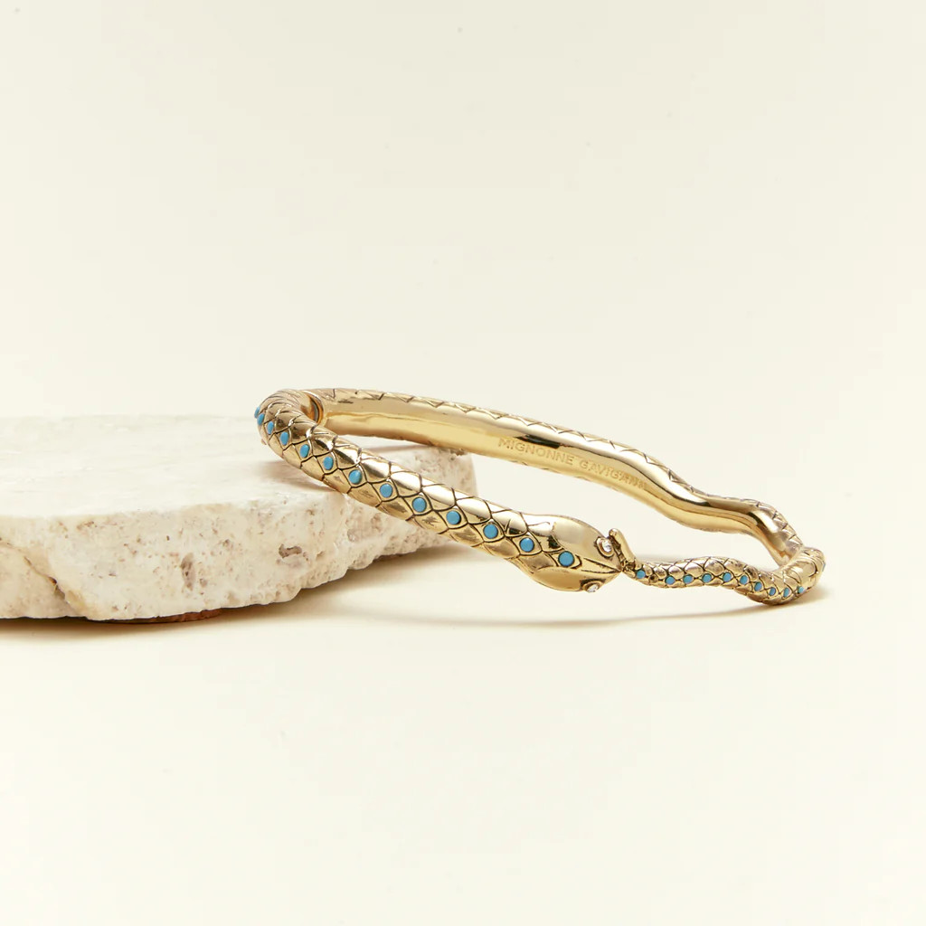 Serpent Cuff Turquoise Gold | Mignonne Gavigan