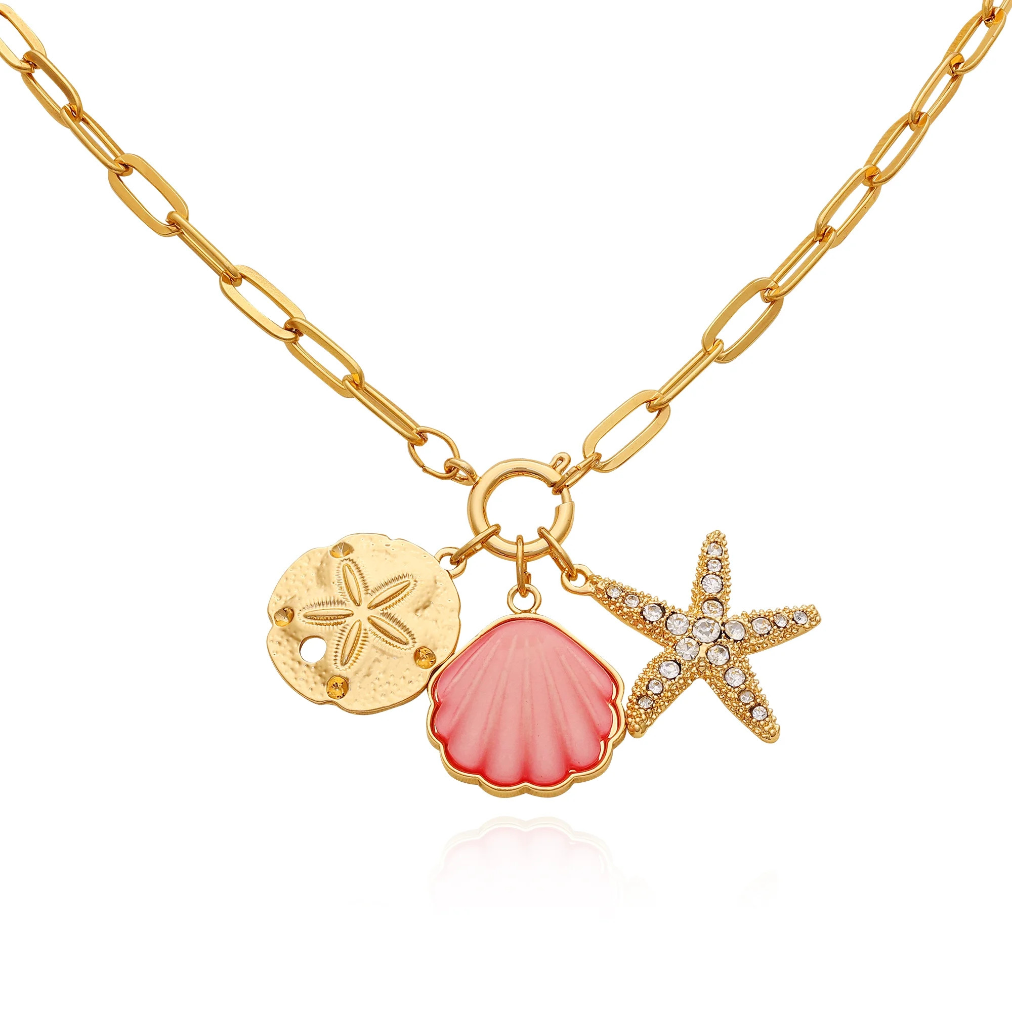 Time and Tru Women's Gold-Tone Interchangeable Beach Theme Charms Necklace. | Walmart (US)