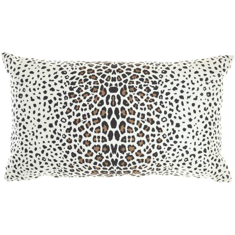 14"x24" Oversized Reversible Indoor/Outdoor Leopard Print Lumbar Throw Pillow - Mina Victory | Target