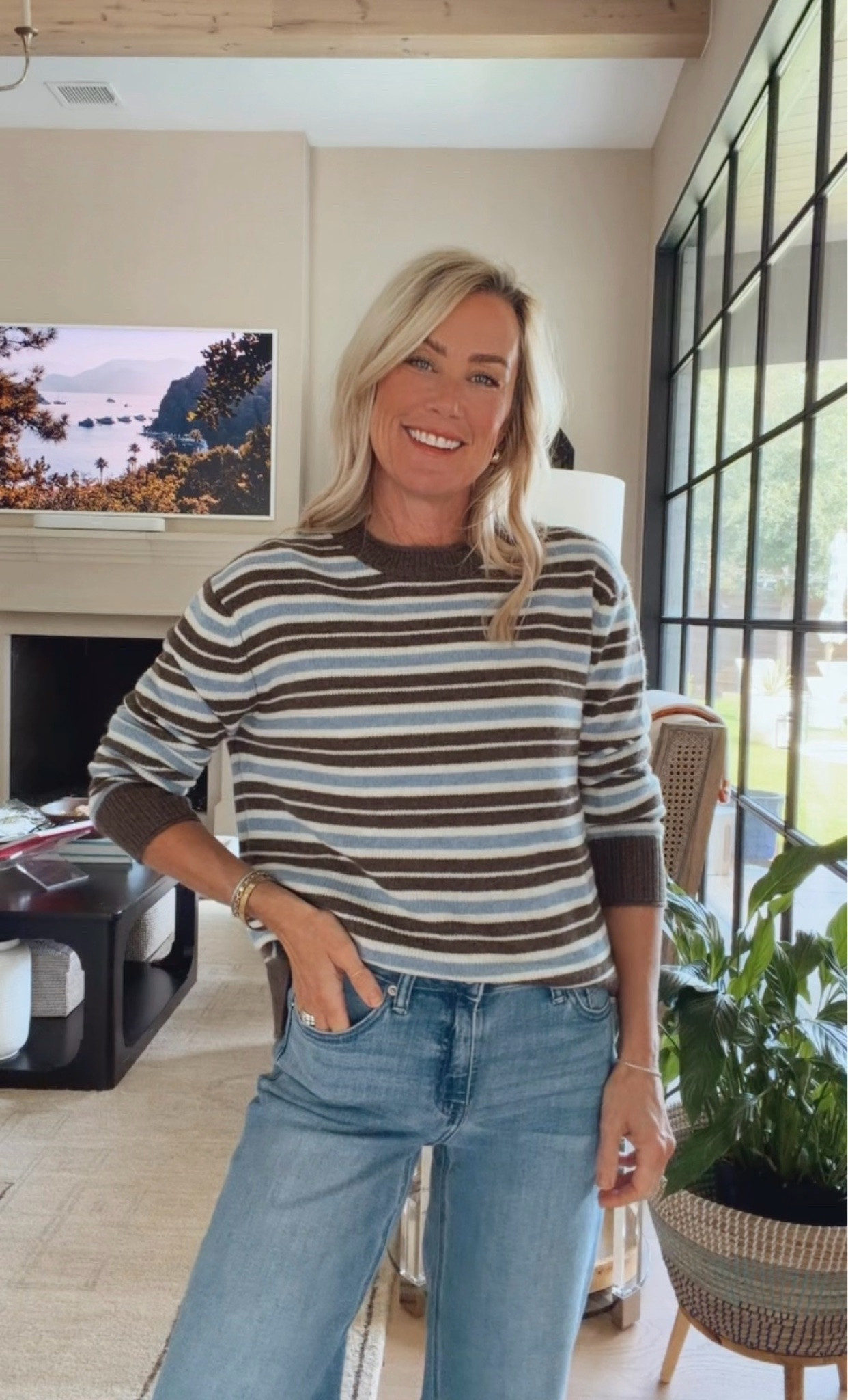 Quince sweaters never disappoint! This new striped option is darling. 
Sweater: xs
Jeans: 25

#LTKootd #LTKOver40 #LTKSeasonal