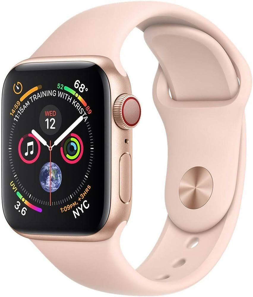 Apple Watch Series 4 (GPS + Cellular, 40MM) - Gold Aluminum Case with Pink Sand Sport Band (Renew... | Amazon (US)