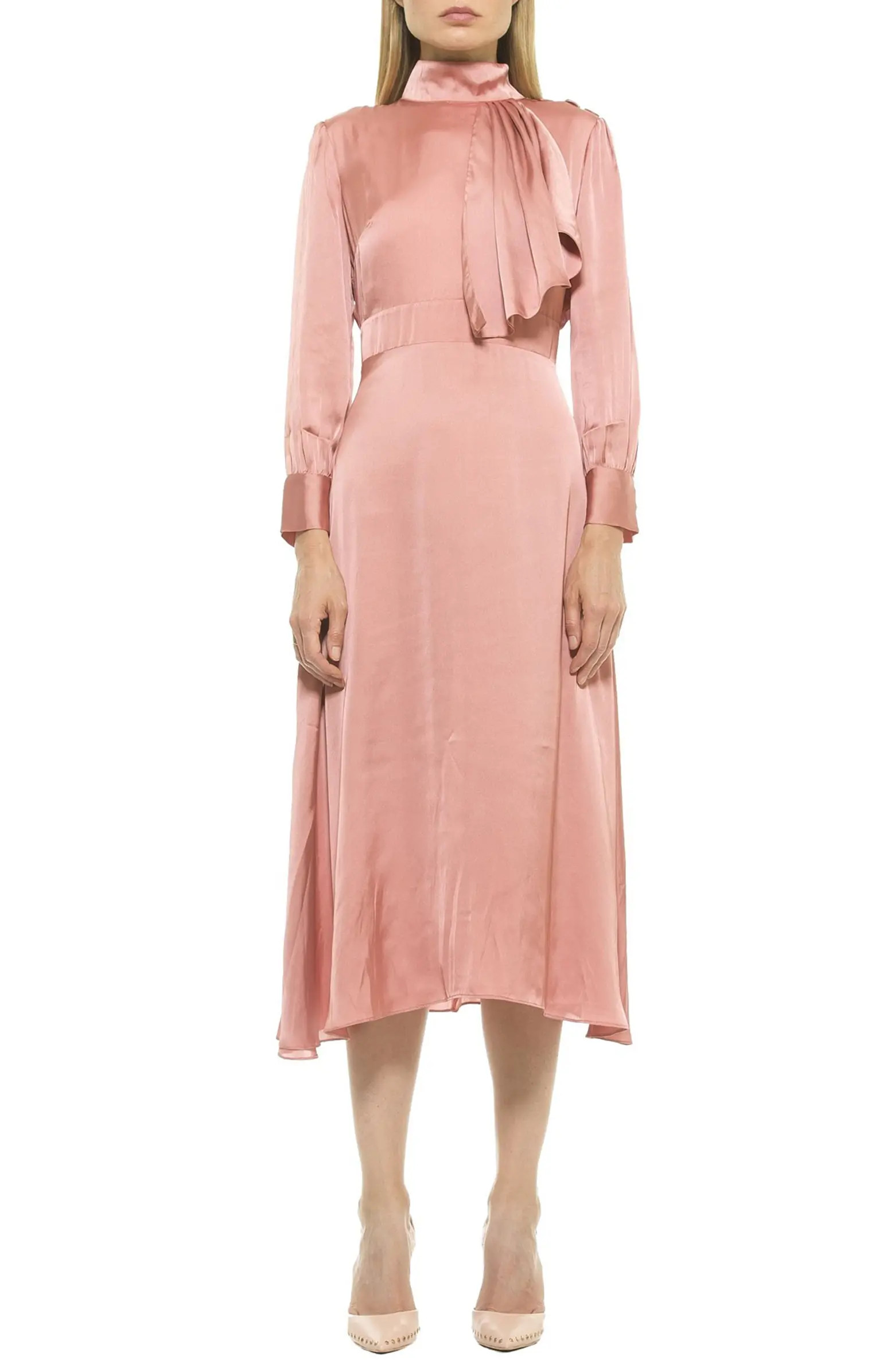 Alexia Admor Mock Neck Satin Midi Dress | Nordstromrack | Nordstrom Rack