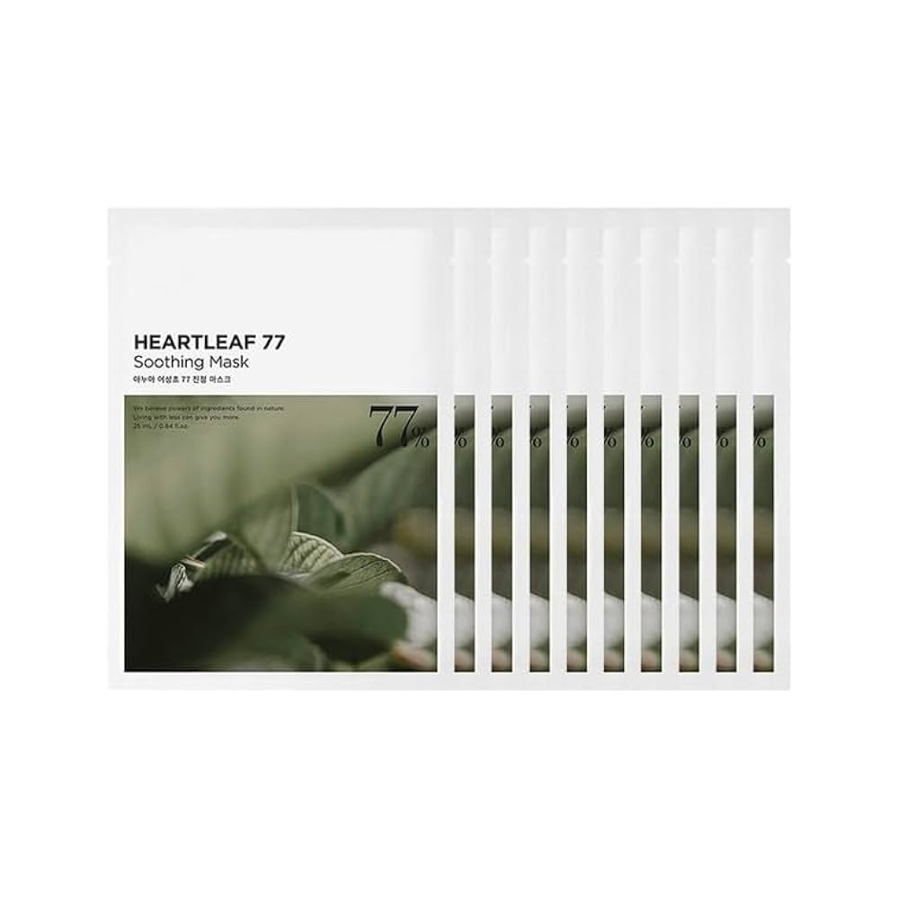 Heartleaf 77% Soothing Sheet Mask (3 Pack), Leave-on Face Masks for Dry, Oily, Acne Prone, Combin... | Amazon (US)