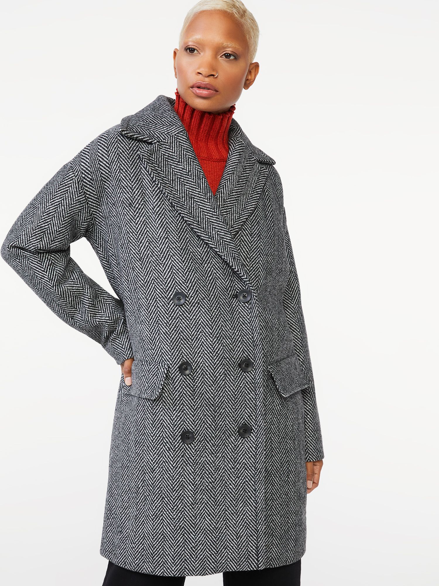 Free Assembly Women's Oversized Cocoon Coat - Walmart.com | Walmart (US)