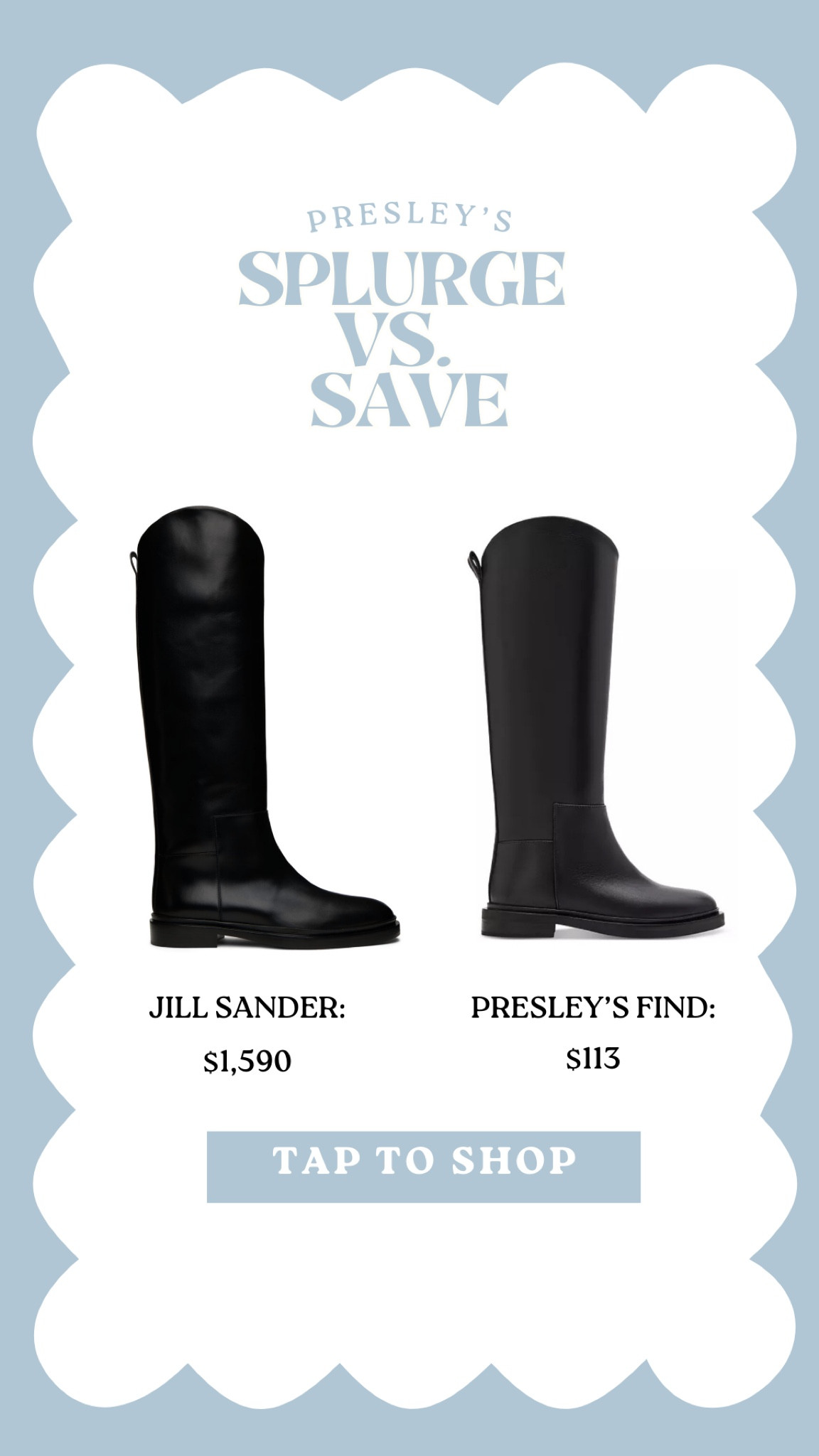 I’ve been drooling over the Jill Sander riding boots for months, but could never justify the price tag… My $113 lookalikes are stunning in person and on sale for BF & CM!!! ♥️

#LTKSaleAlert #LTKShoeCrush #LTKCyberWeek