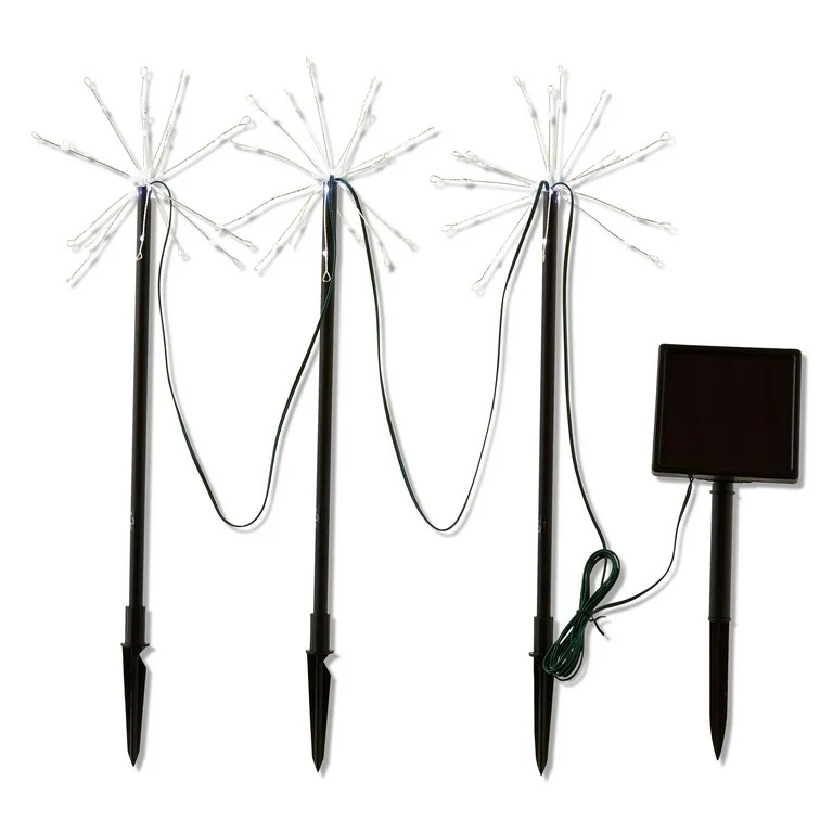 Luces Navideñas LED de 8 Funciones con Energía Solar para Exteriores, Blanco Frío, 3 Unidades,... | Walmart (US)