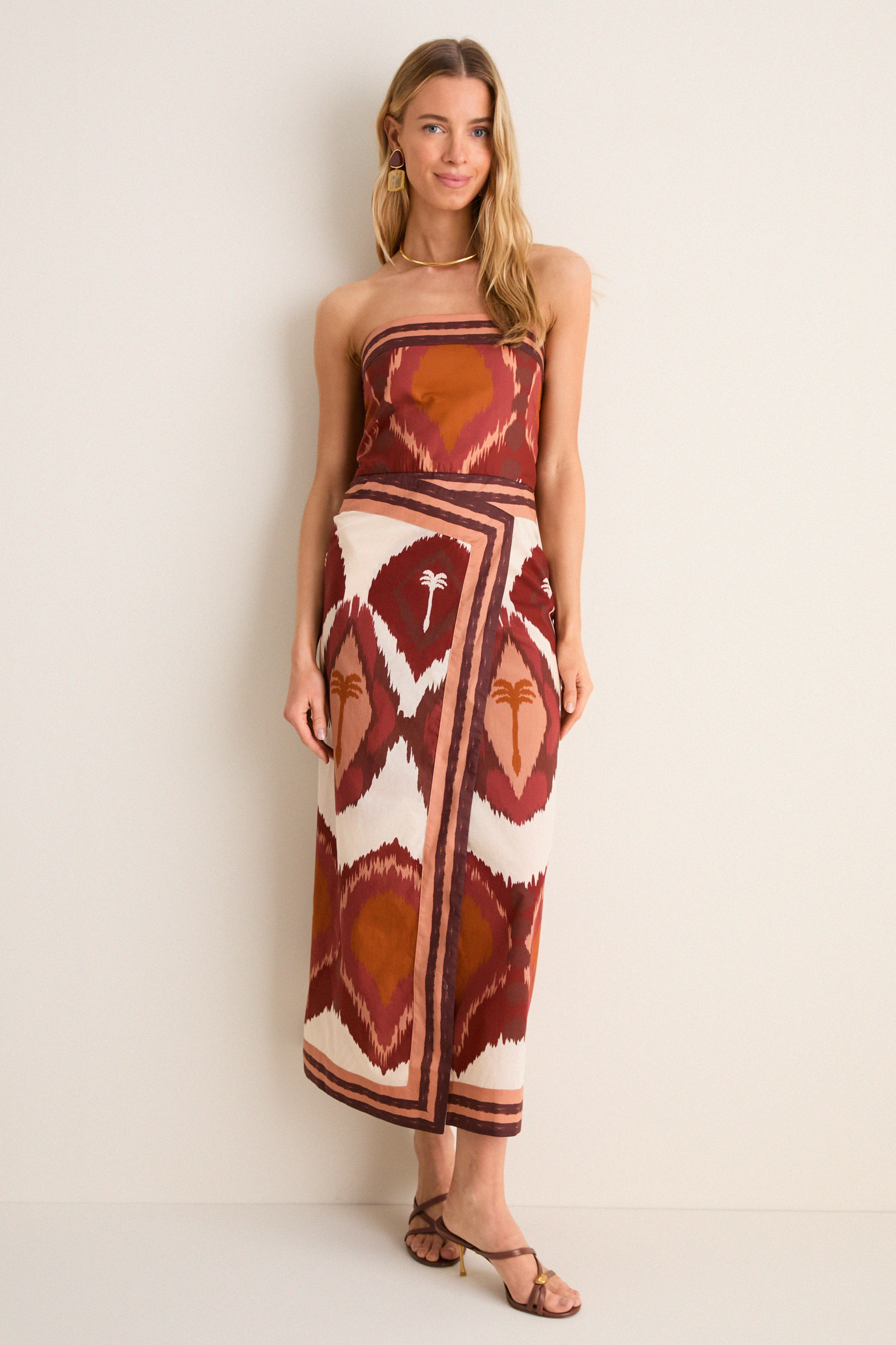 Ecru and Wine Anciente Peru Ankle Dress | Tuckernuck (US)