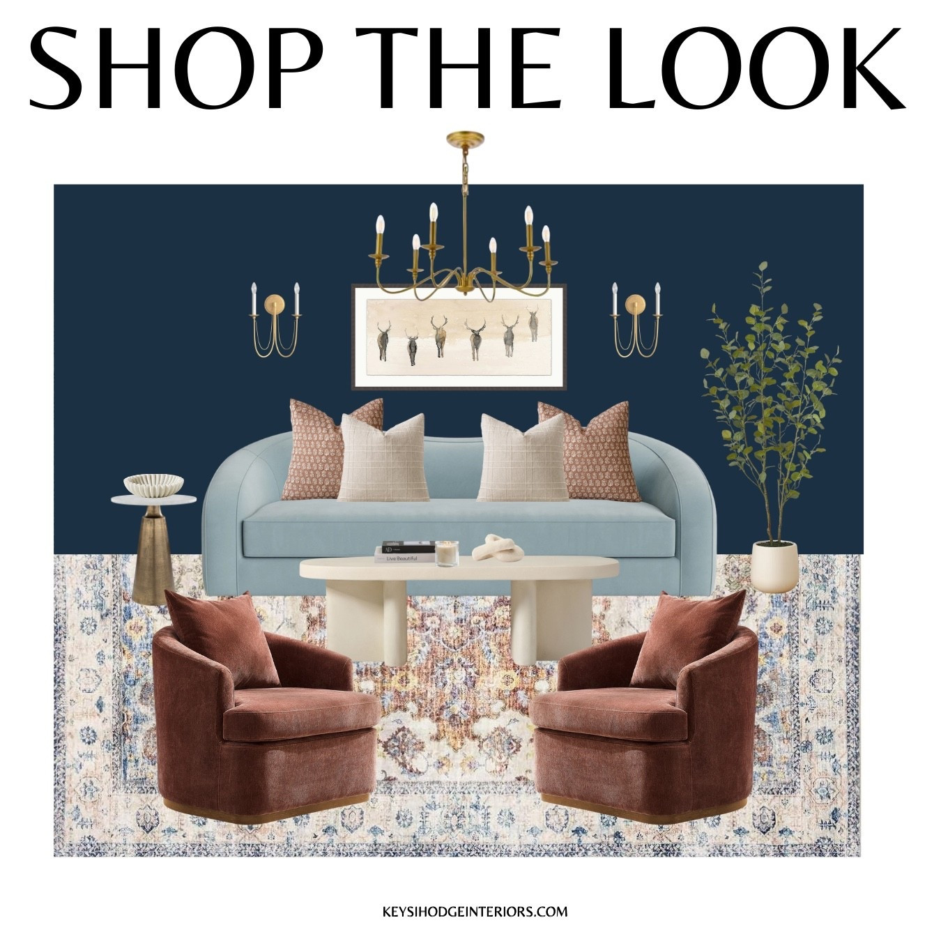 Here’s the “Shop the Look” for the Betty Winter palette, navy walls, soft blue sofa, warm camel chairs, and creamy neutrals to keep it cozy and timeless ❄️🤍

#LTKHome