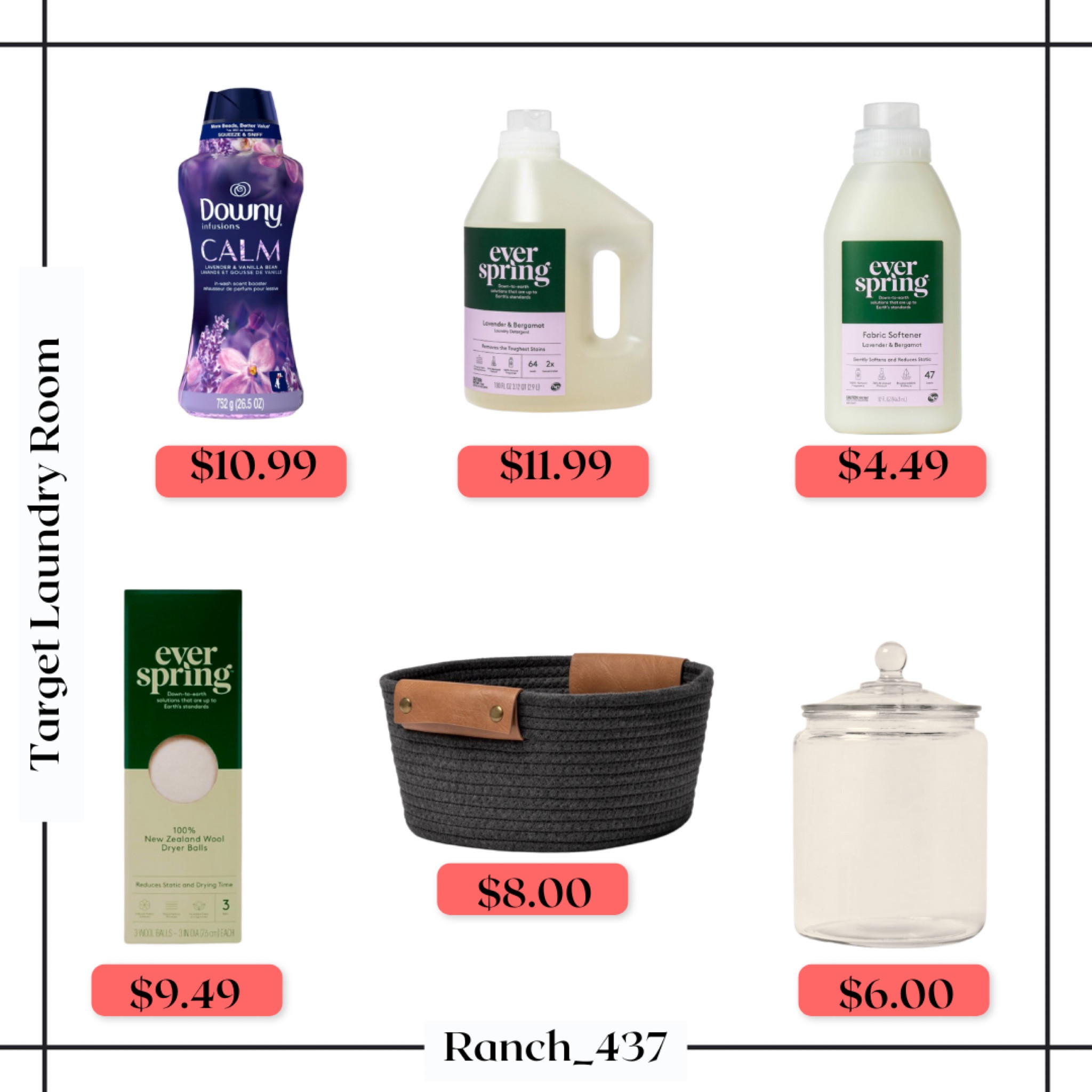 My laundry needs from Target! Less than $20.00 

Detergent, target, laundry, decorative storage bin, wool dryer balls, fabric softener, clear jar, target finds, Downy, Ever Spring, storage 

#LTKFind #LTKunder50 #LTKhome