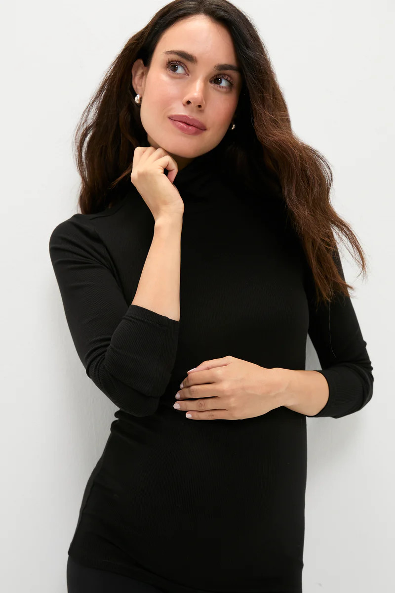 Black Softest Rib Turtleneck | Tuckernuck (US)