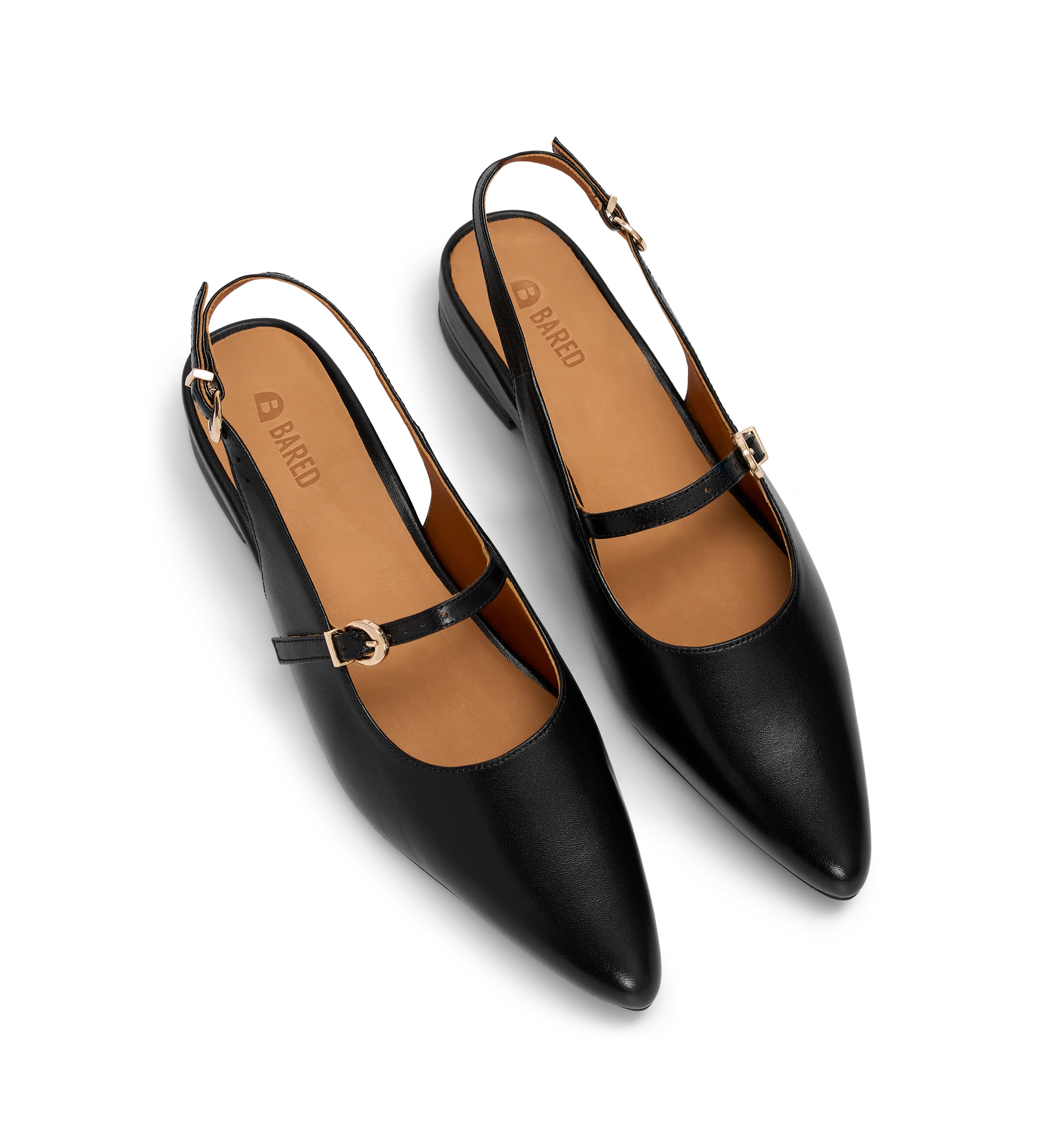Mountaingem Black Leather Flats | Bared Footwear | Bared Footwear