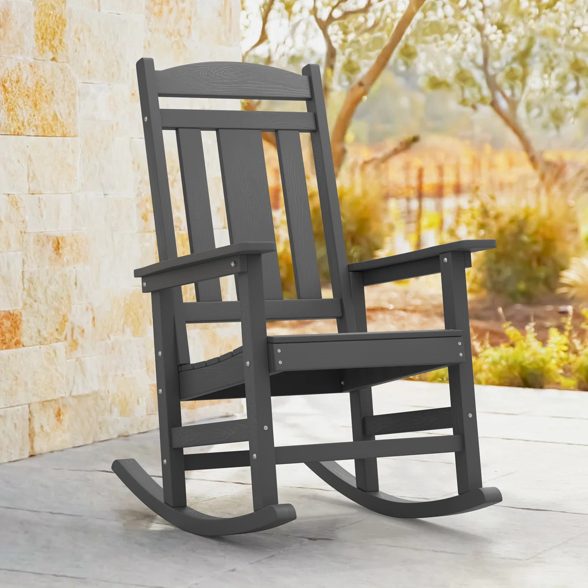 Chiemi HDPS Modern Resin Rocking Adirondack Chair | Wayfair North America