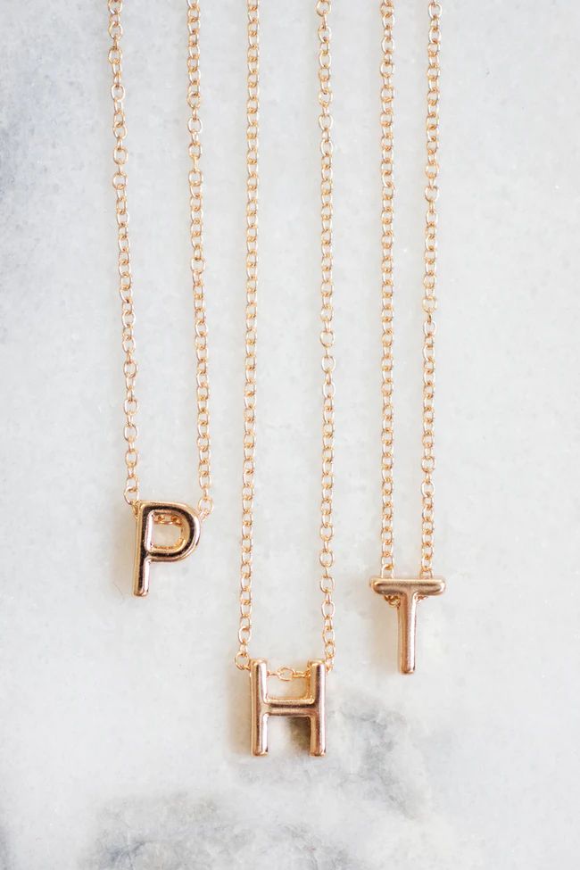Beautiful Words Gold Initial Necklace FINAL SALE | The Pink Lily Boutique