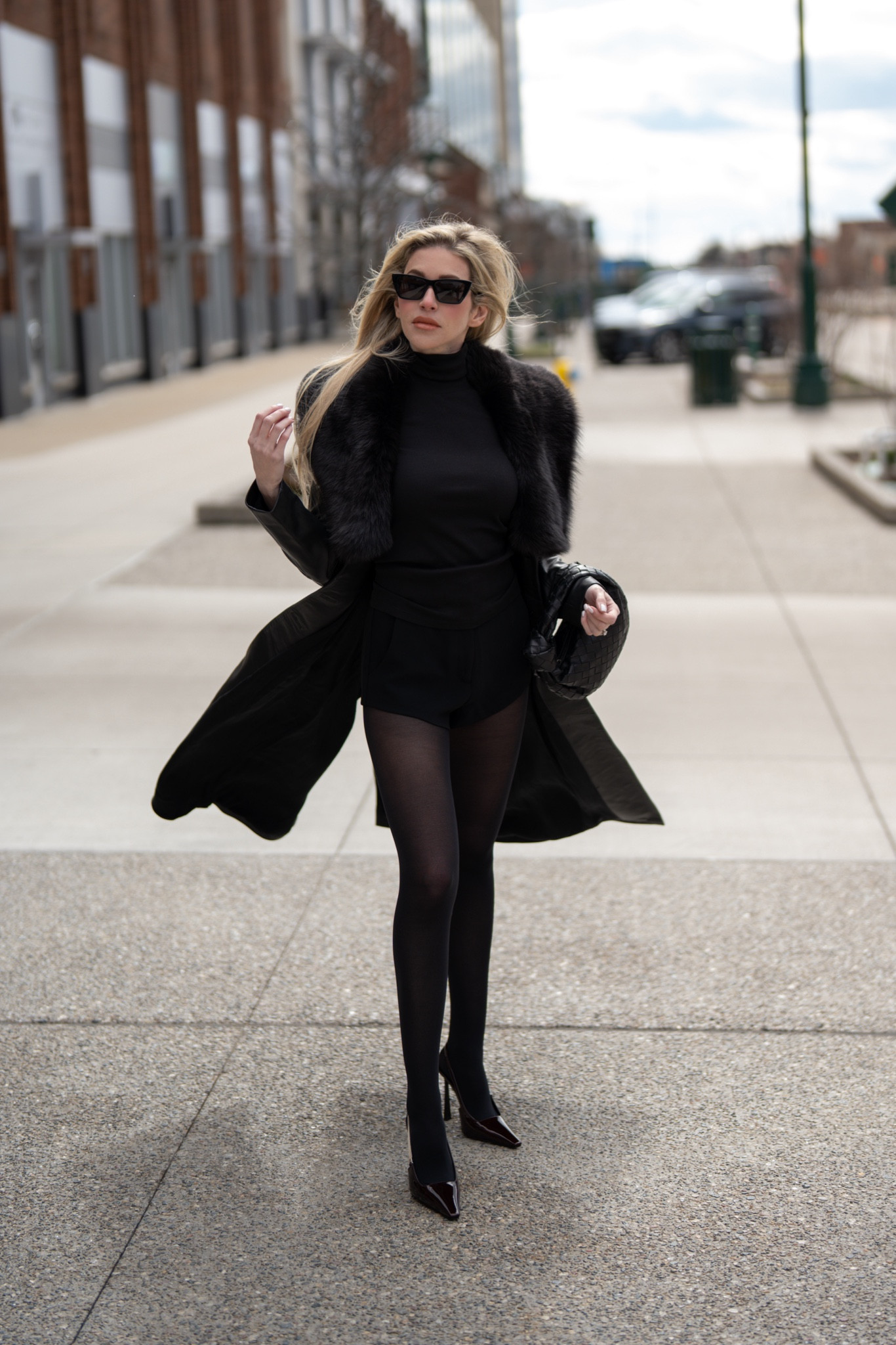 Leather is always a good idea 😈  Linked my favorite coat of all-time and it’s on sale! I also linked the BEST black tights!