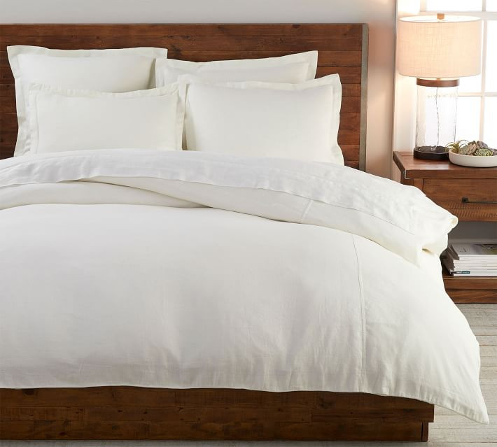Belgian Flax Linen Duvet Cover & Shams Made with Libeco™ Linen - White | Pottery Barn (US)