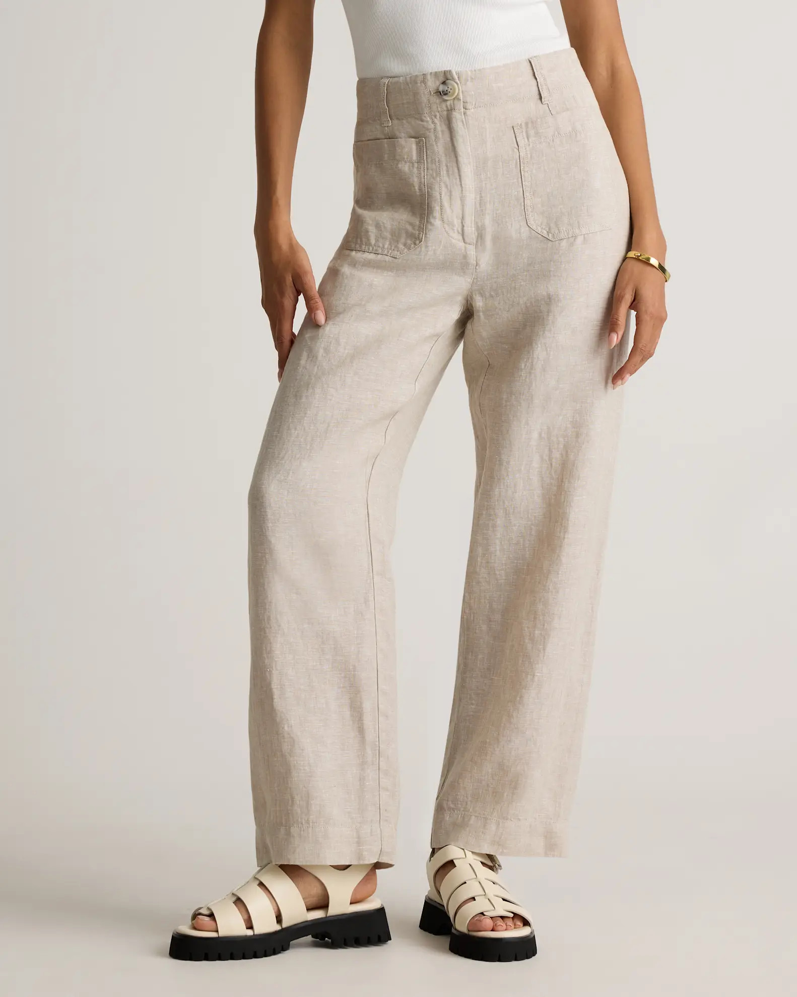 100% European Linen Patch Pocket Wide Leg Pants | Quince