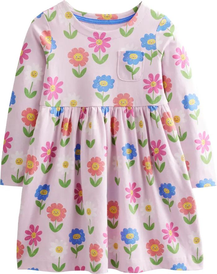 Mini Boden Kids' Fun Print Long Sleeve Cotton Jersey Dress | Nordstrom | Nordstrom