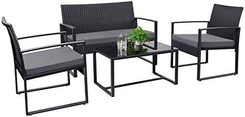 Tuoze 4 Pieces Patio Furniture Set Outdoor Patio Conversation Sets Modern Porch Furniture Lawn Ch... | Amazon (US)