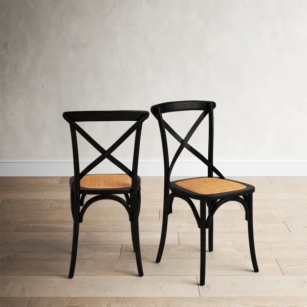 Taylorsville Cross Back Side Chair Black (Set of 2) | Wayfair North America