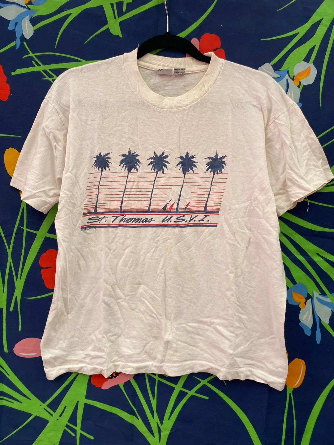 Vintage single stitch T-shirt Saint Thomas US Virgin Islands with palm tree graphic | Etsy (US)