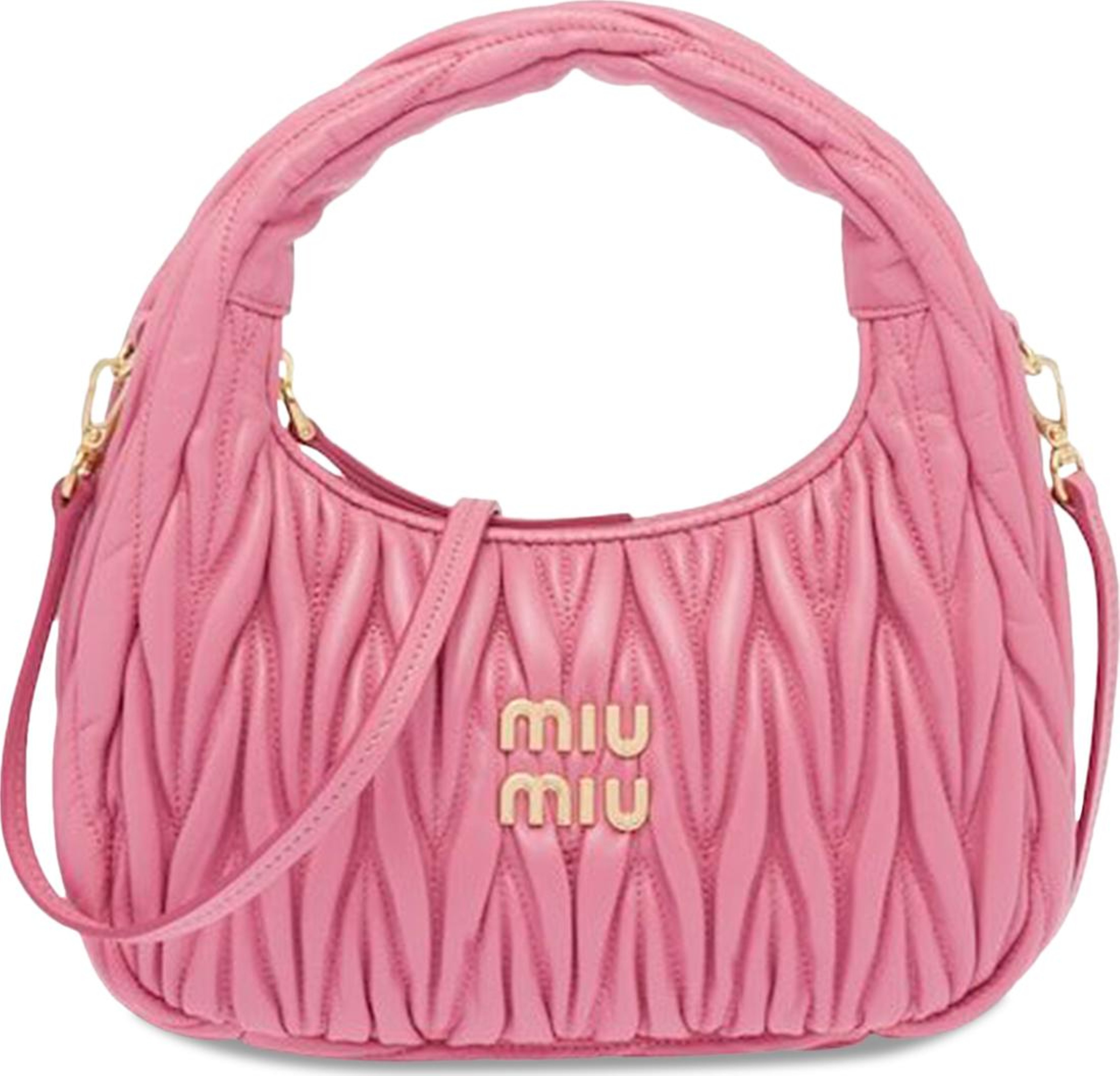 Miu Miu Wander Matelasse Nappa Leather Mini Hobo Bag 'Begonia Pink' | GOAT