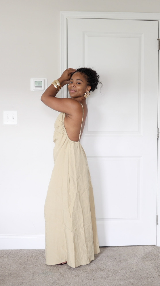 Linen maxi season has me in my softest era 🤍 This linen maxi dress in sand has the prettiest open back detail and gathered bodice, flowy without being fussy. Paired it with gold statement earrings and stacked bangles for a little shine. 

And yes, it's currently on sale 👀
Perfect for: warm weather dinners, beach vacations, or honestly just feeling pretty on a random Tuesday.
Shop it !

#linendress #maxidress #summerstyle #neutraloutfit #effortlessstyle #vacationoutfit #ltkstyle #ltkfindunder #goldenhour

#LTKgrwm #LTKootd #LTKSaleAlert