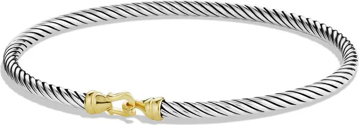 Cable Collectibles Buckle Bangle Bracelet with 18K Gold, 3mm | Nordstrom