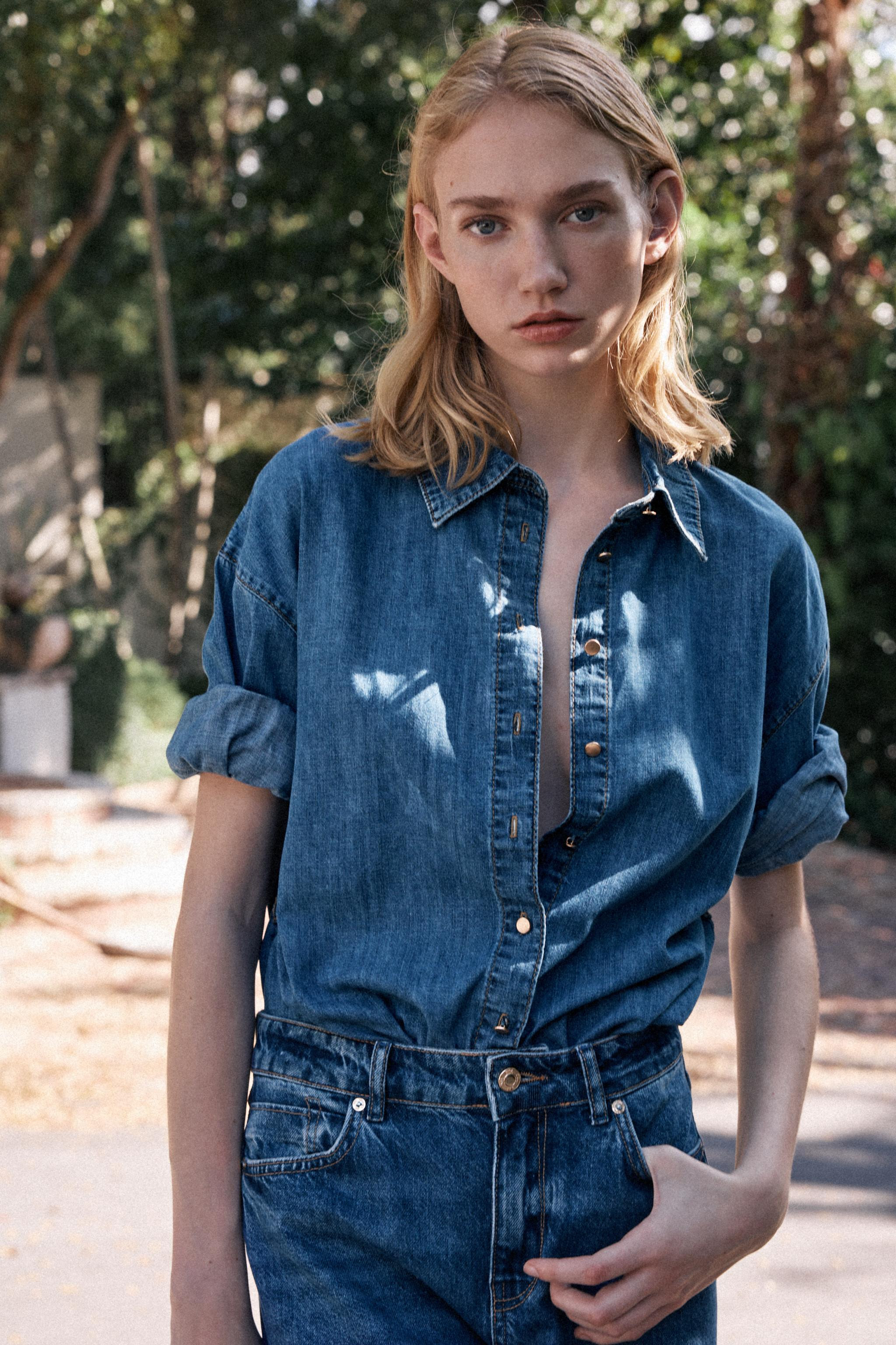 Z1975 BELTED DENIM SHIRT | Zara US
