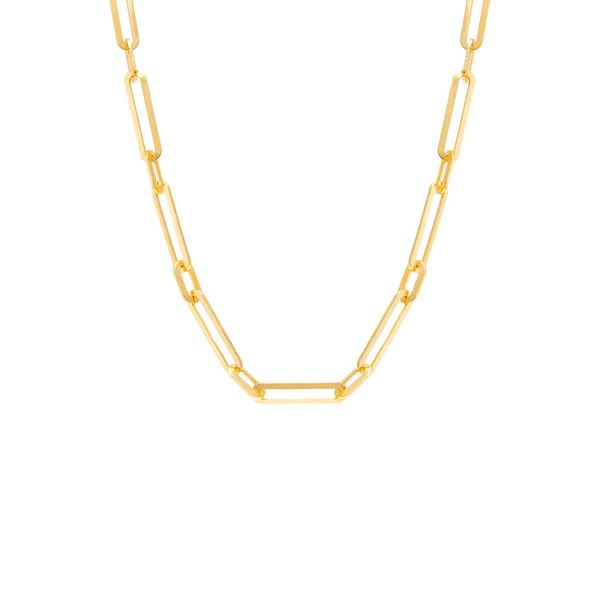 Wide Elongated Paperclip Chain Necklace | Adina Eden