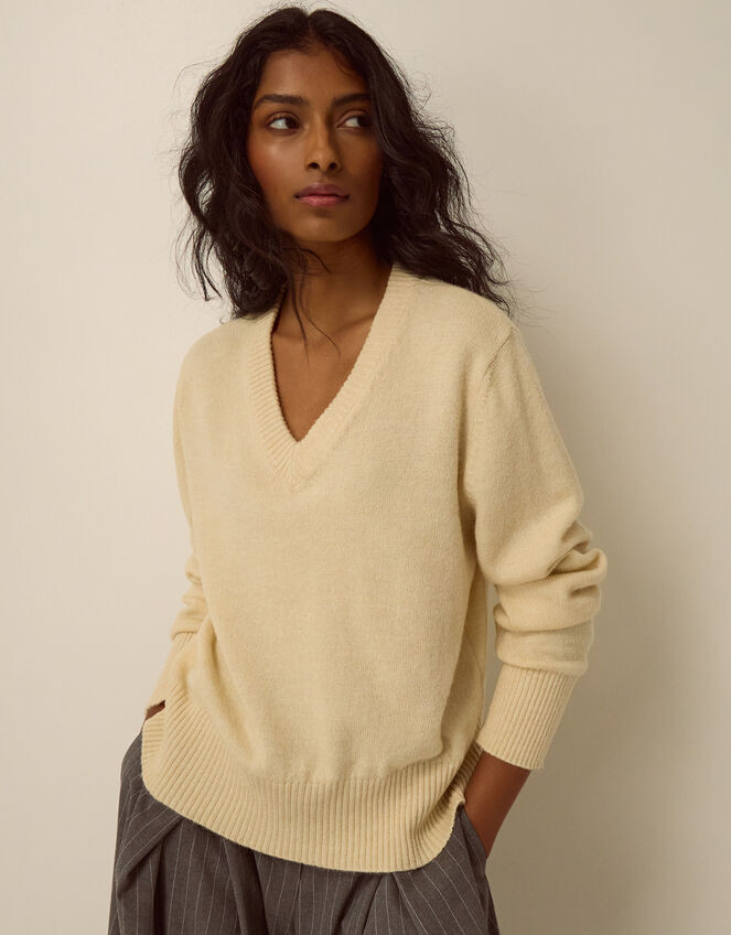 Vikki V-Neck Jumper Yellow | Monsoon (UK)