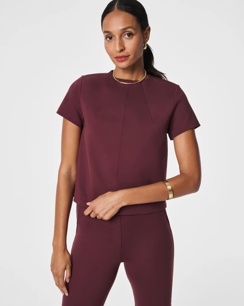 The Perfect Short Sleeve Crew Neck Top | Spanx