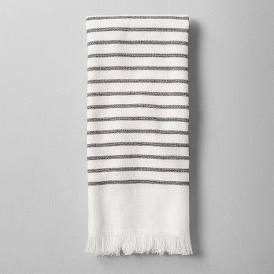Hand Towel Striped Gray/White - Hearth & Hand™ with Magnolia | Target