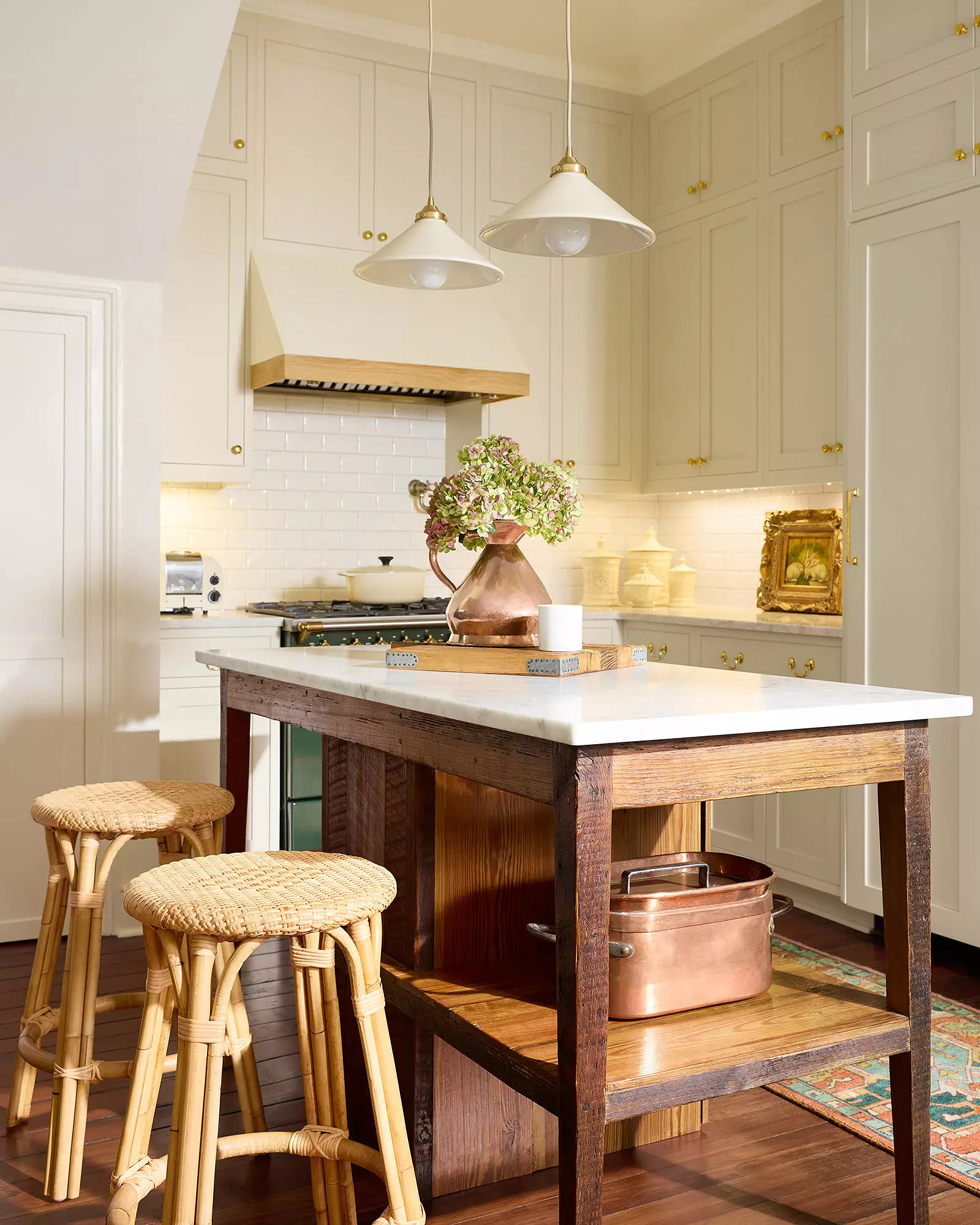 Sunwashed Riviera Rattan Backless Counter Stool | Serena and Lily