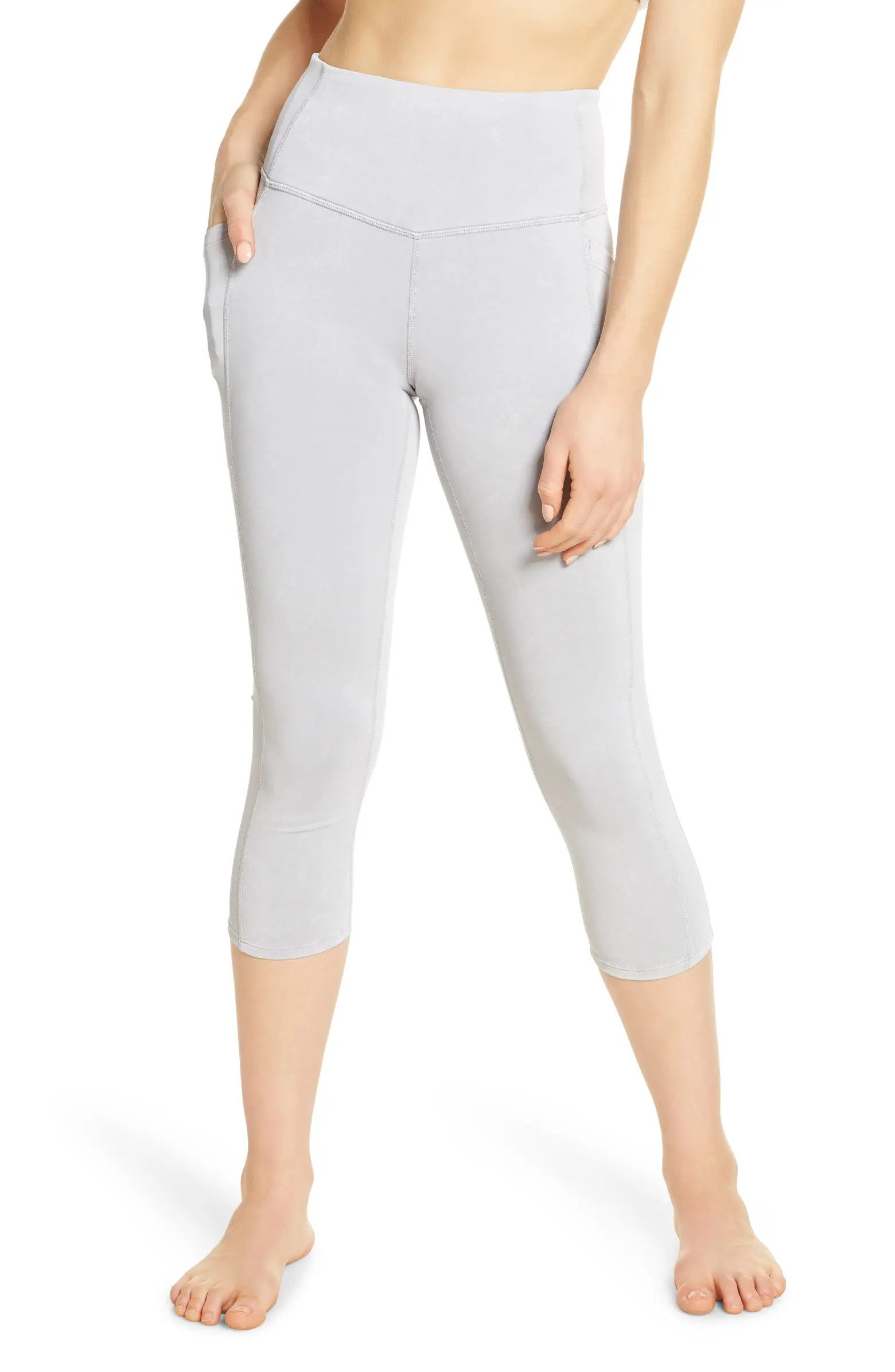 Live In High Waist Stone Wash Pocket Crop Leggings | Nordstrom