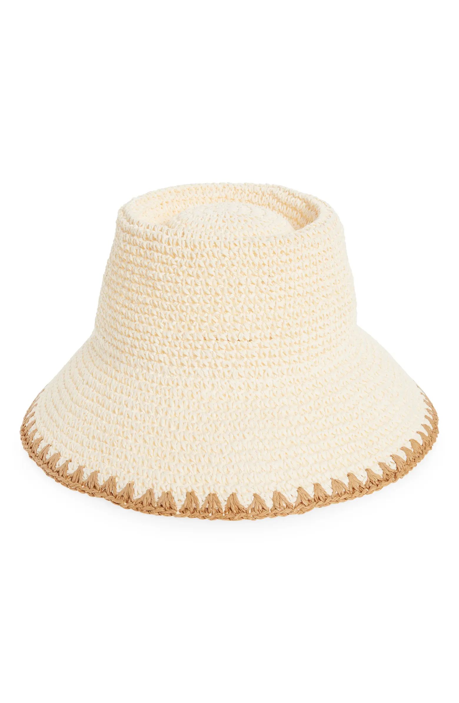 Madewell Whipstitch Straw Bucket Hat | Nordstrom | Nordstrom