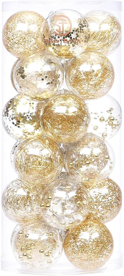 Sea Team 70mm/2.76" Shatterproof Clear Plastic Christmas Ball Ornaments Decorative Xmas Balls Bau... | Amazon (US)