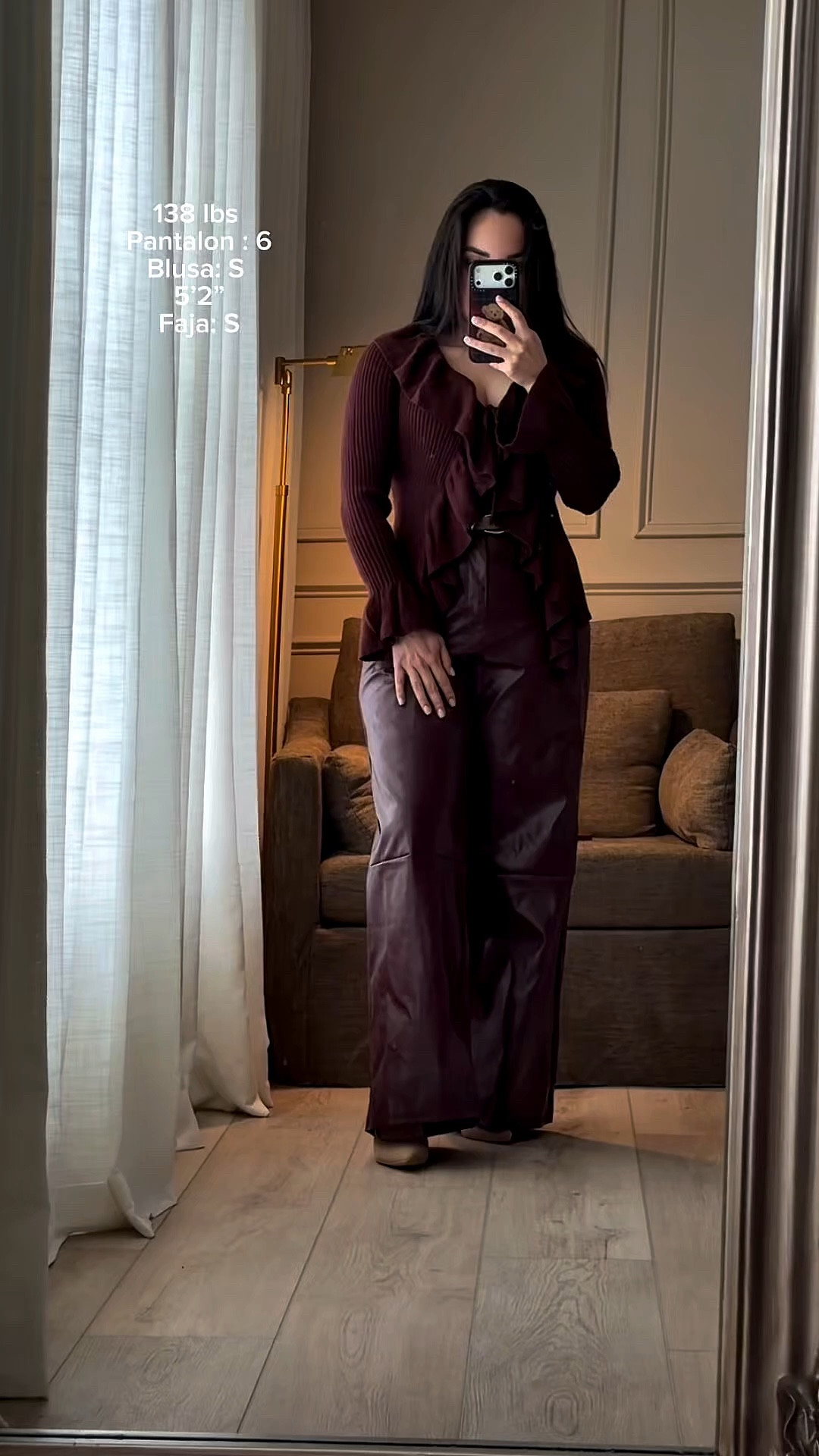 Outfit burgundy and brown 😍