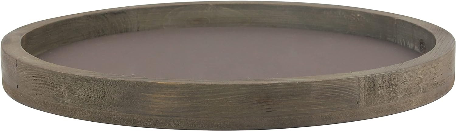 Stonebriar Large 11.8" Decorative Rustic Farmhouse Worn Natural Wood and Metal Tray | Amazon (US)