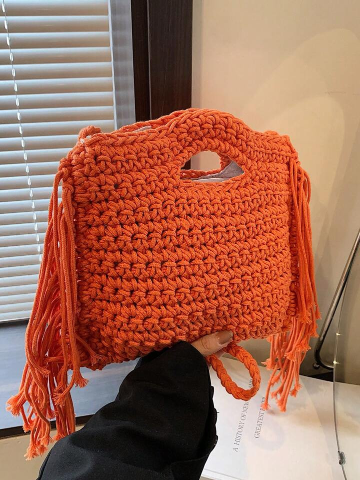 New Mesh Net Handbag Handmade Woven Bag Multi-Color Dopamine Wallet Wrist Bag Beach Vacation Buck... | SHEIN