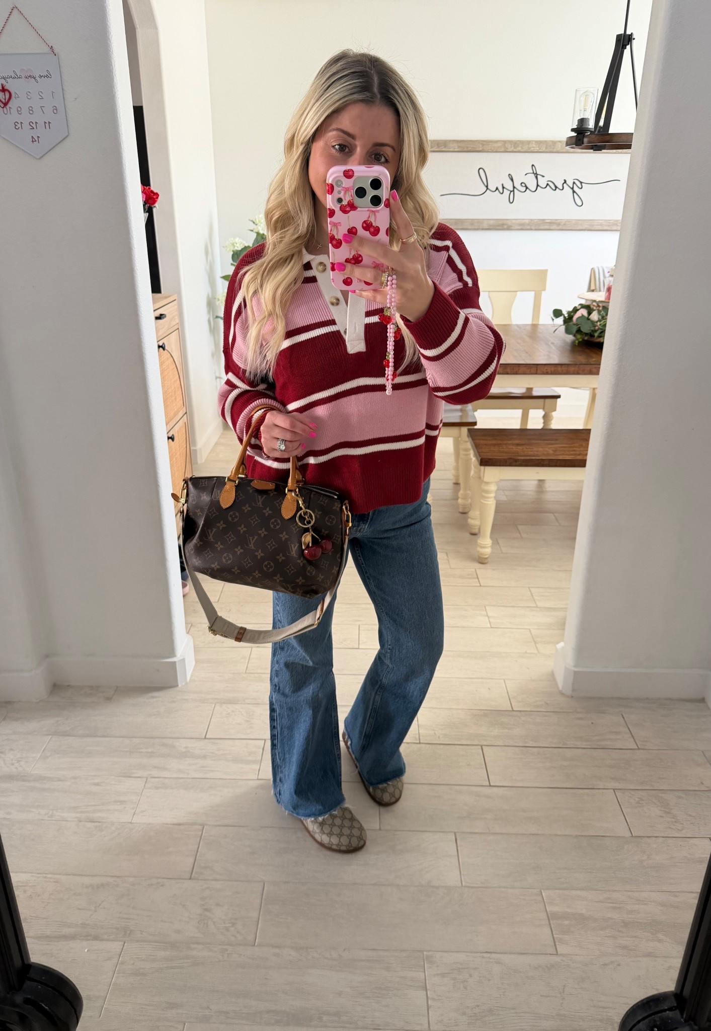 OOTD 
Softest polo sweater small
Flare jeans 27 short
Gucci clogs tts

#LTKootd #LTKValentine