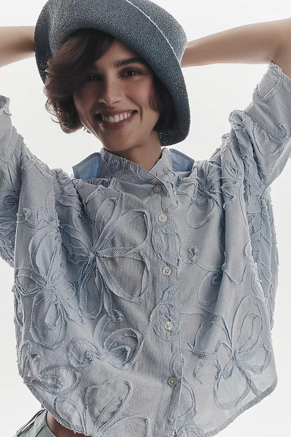Mabel Boxy Oxford Shirt by Maeve Top | Anthropologie (US)