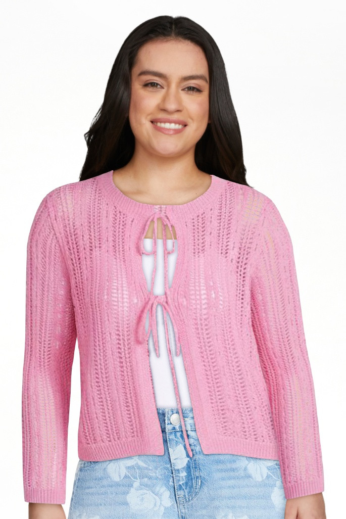 No Boundaries Tie Front Cardigan, Women's XXS-XXL | Walmart (US)