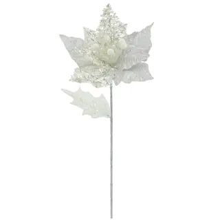 White & Silver Sequin Poinsettia Stem by Ashland® | Michaels | Michaels Stores