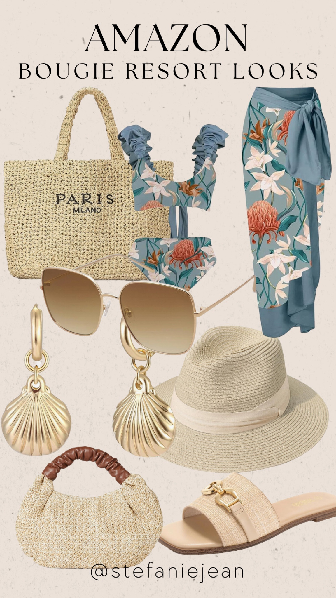 Bougie but affordable resort wear from Amazon! Live this swimsuit, shell earrings, bag and sandals 

#LTKTravel #LTKSaleAlert #LTKSwim