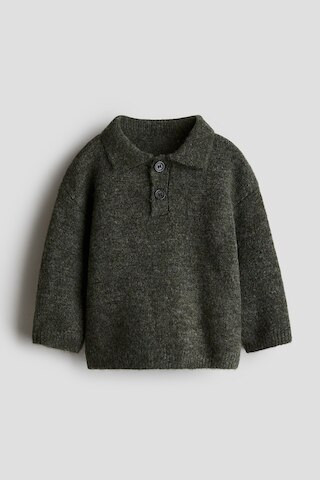 H & M - Fine-Knit Polo Sweater - Green | H&M (US + CA)